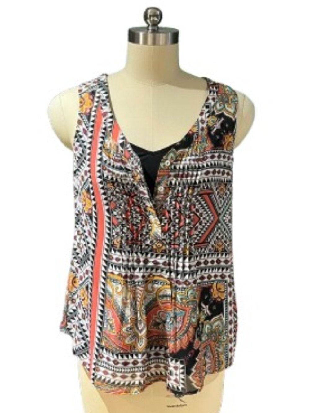 Daniel Rainn Kali Sleeveless Multi-color Print Tank Top Sleeveless Blouse - NWT